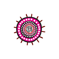 Aboriginal art dots painting icon logo design