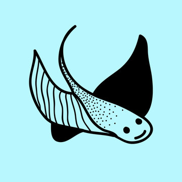 recommend clip art: vector stingray doodle line icon
