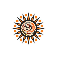 Aboriginal art dots painting icon logo design