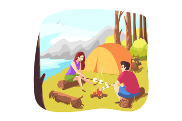 Nature, travelling, hiking, camping, tourism concept