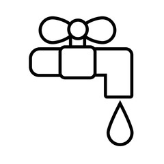 water faucet line style icon