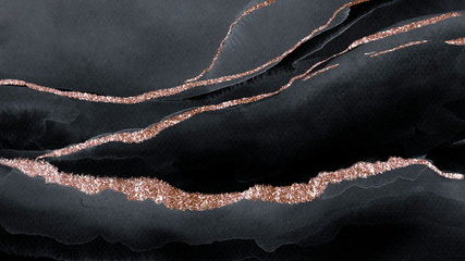 Black and copper marbled texture