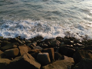 waves and rocks