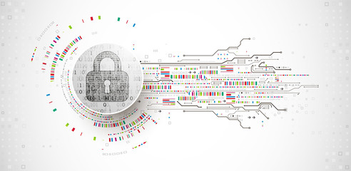 Obraz premium Protection background. Technology security, encode and decrypt.
