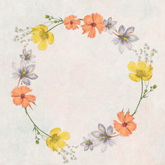 Beautiful floral wreath template