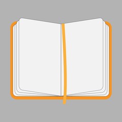 Open notebook with space for text, conceptual vector