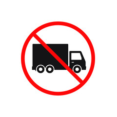 No truck or no parking sign. Vector isolated illustration