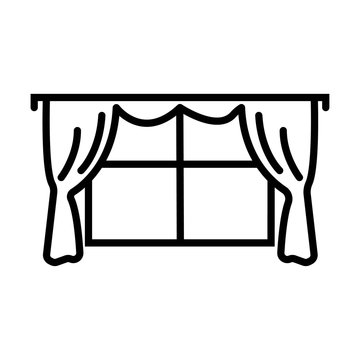 recommend clip art: house window with curtains icon