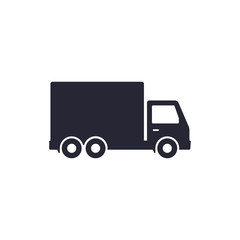 Delivery truck icon isolated on white background. Vector black illustration