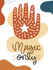 Magical vector card with lettering