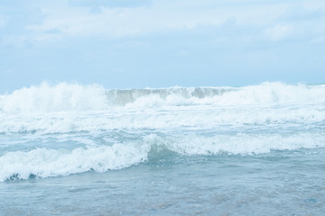 beautiful view of the blue sea waves