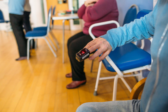 Heart rate monitor being worn on finger
