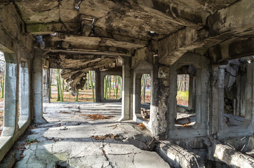 Demolished Westerplatte barracks
