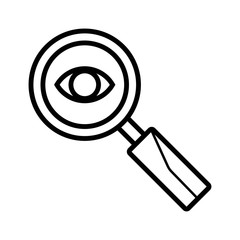 Icon eye with a magnifying glass