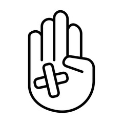 Medical plaster on hand illustration vector