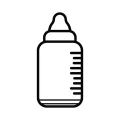 Baby milk bottle line art icon