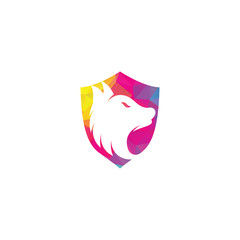 Wolf shield shape concept Logo Design. Modern professional wolf logo design. Wolf head logo vector