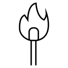 A burning match with fire icon