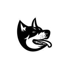 dog head icon logo design vector