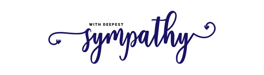 WITH DEEPEST EMPATHY Vector brush calligraphy banner, inspirational typography, Thin segment line font, minimalist type