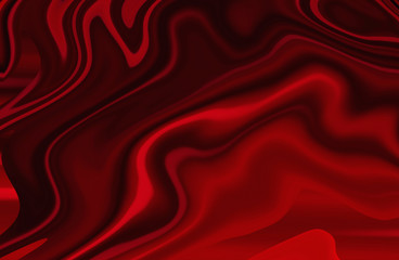 red warped lines background. Flexible stripes twisted as forming volumetric folds. Modern abstract creative backdrop.