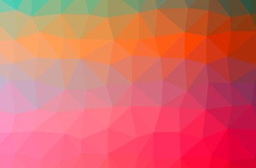 Illustration of abstract Green, Red horizontal low poly background. Beautiful polygon design pattern.