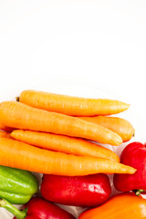 fresh carrots on a white background