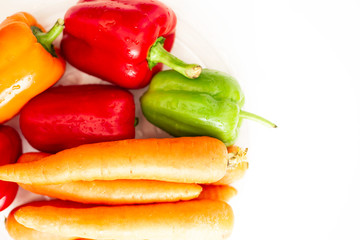 red and yellow peppers