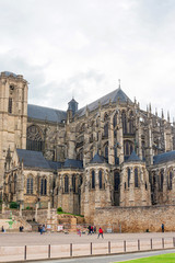 LE MANS, FRANCE - April 28, 2018: Le Mans Cathedral in Le Mans, France