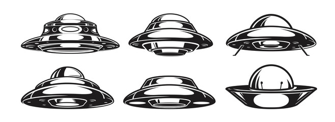 Aliens spacecraft set. Ufo spaceship collection. Vector illustration  © Igor