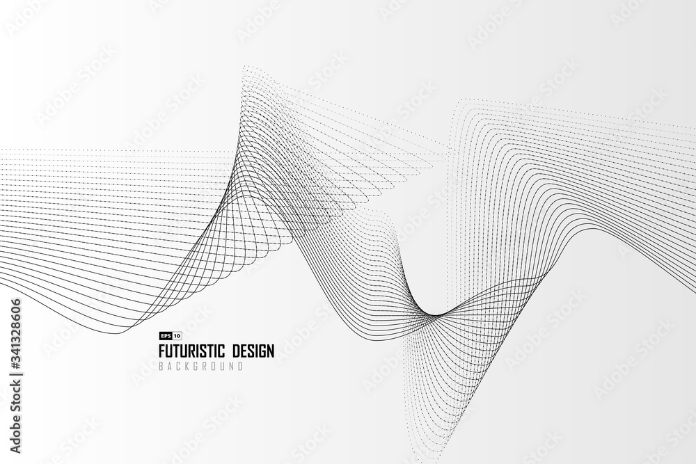 Poster abstract dot line shape pattern of futuristic artwork pattern background. illustration vector eps10