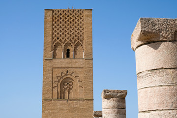 The Hassan Minaret Tower in Rabat, Morocco