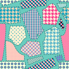 Patchwork textile pattern. Seamless quilting design background.