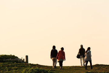 沖縄県波照間島・日本最南端地の夕景