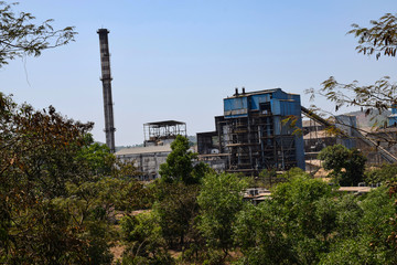 Picture of sugar factory in Industrial area in Indian village