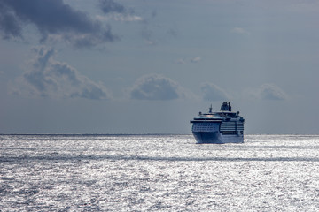 passenger vessel during voyage at sea