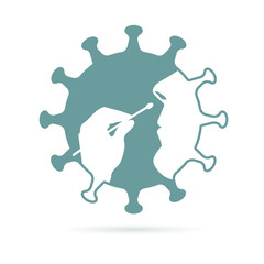Covid-19 nose testing nasal swab vector icon