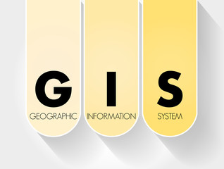 GIS - Geographic Information System acronym, concept background