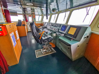 ship navigation bridge with all equipment