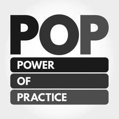 POP - Power Of Practice acronym, business concept background