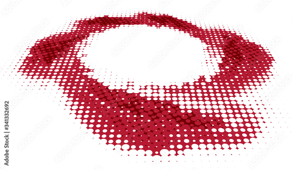Poster Dotted red surface with halftone effect. Vector background