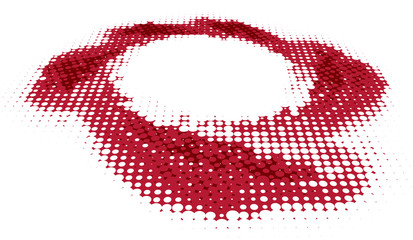 Dotted red surface with halftone effect. Vector background