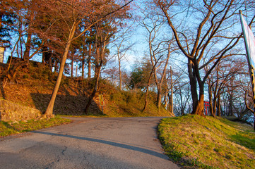 夕暮れの烏帽子山公園
