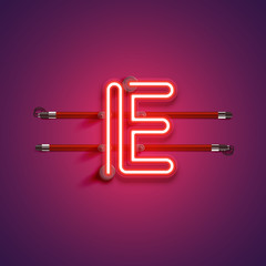 Purple/red high-detailed neon character, vector illustration