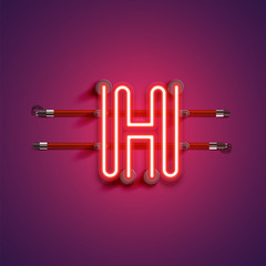 Purple/red high-detailed neon character, vector illustration