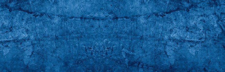 Old wall pattern texture cement blue dark abstract  blue color design are light with black gradient background.