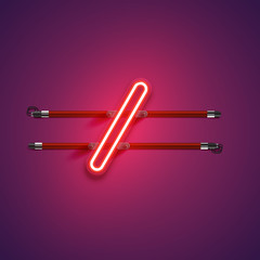 Purple/red high-detailed neon character, vector illustration