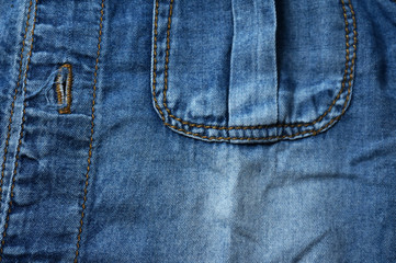 Blue denim Jeans detail and texture background.        