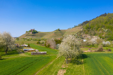 Drone aerial view of the Ortenberg Castle