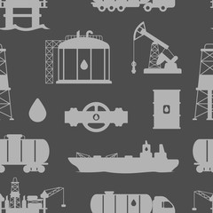 Seamless pattern with oil and petrol icons.